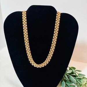 Gold-tone Monet Panther link style necklace